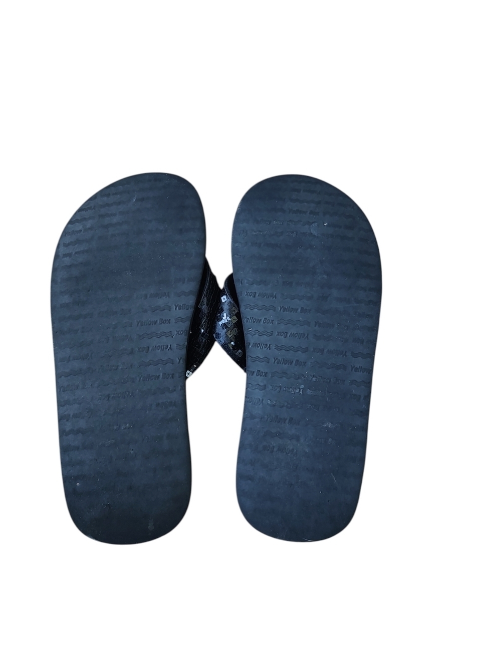 Yellow Box Black Sequin Sandy Flip Flop Sandals - Picture 3 of 3